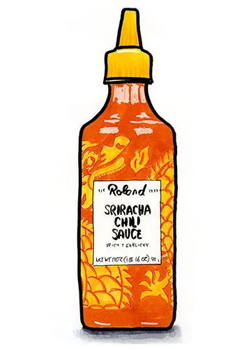 Sketch by Erik Gauger of Roland Sriracha Chili Sauce