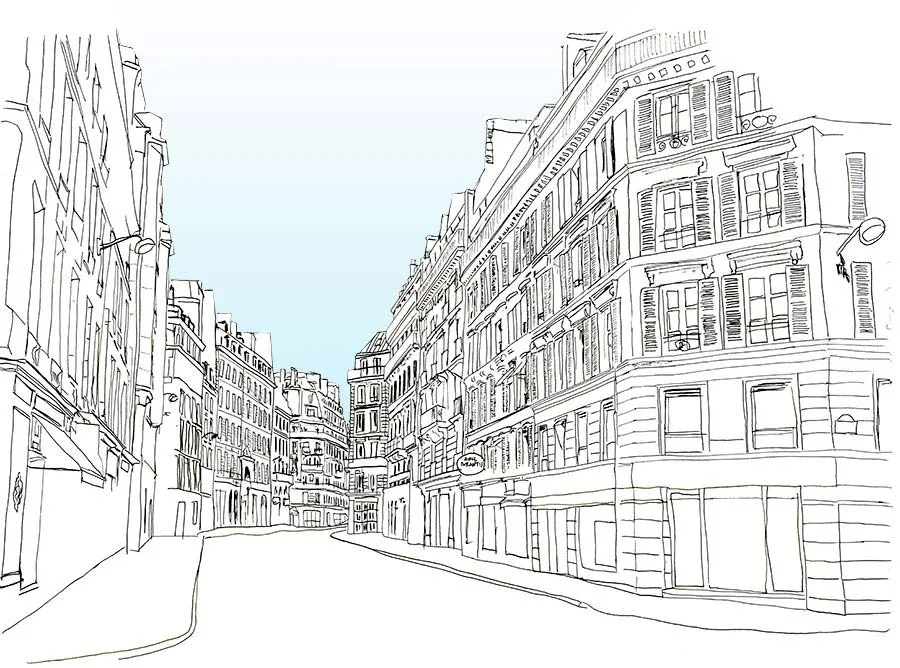 Sketch of Rue du Vieux-Colombier, Paris