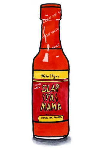 Sketch by Erik Gauger of Slap Ya Mama Cajun Hot Sauce