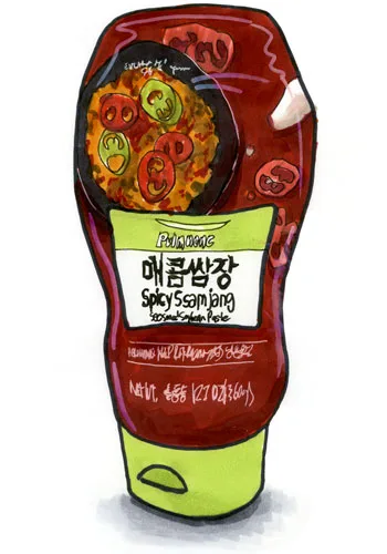 Sketch by Erik Gauger of Spicy Ssamjang