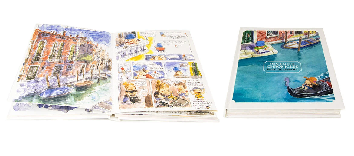 The Venice Chronicles graphic novel by Enrico Casarosa featuring watercolor travel sketches of Venice