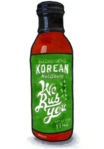 Sketch by Erik Gauger of We Rub You Gochujang Korean Hot Sauce
