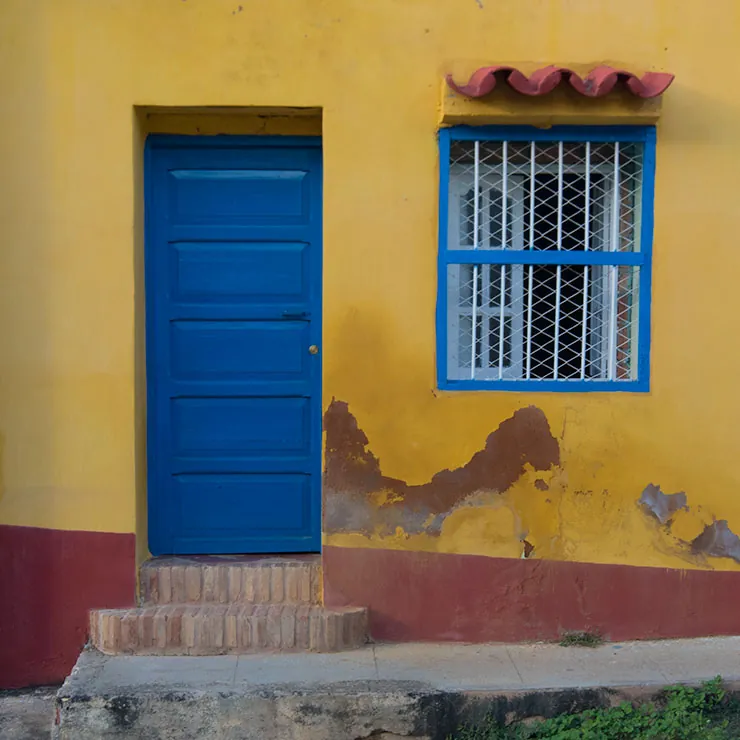 Yellow and blue house in Trinidad, Cuba